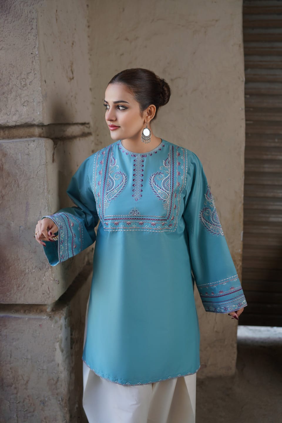 AROHA EMB CO-ORD SET - Desi Rang
