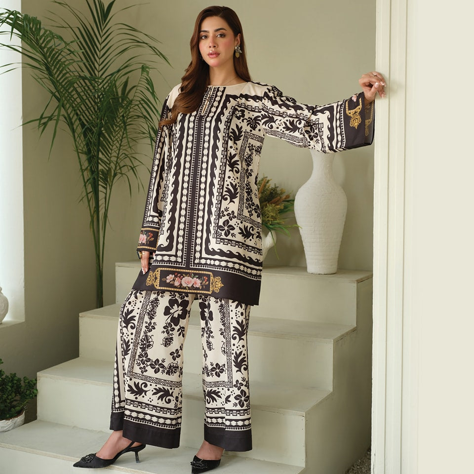HANIA AMIR DIGITAL PRINTED 2Pc - Desi Rang