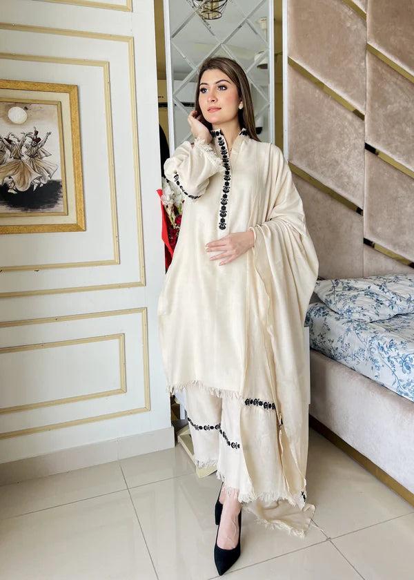 GULBAN SHAWL 3PC ( DHANAK ) - Desi Rang