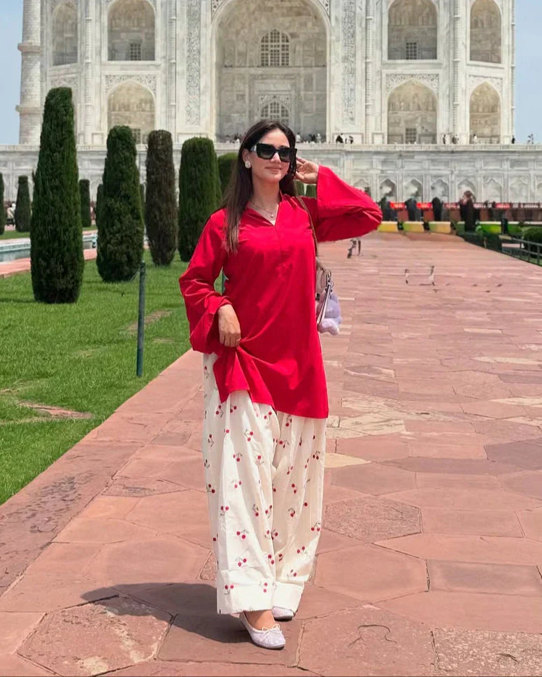 MAHI 2PC FARSHI SHALWAR - Desi Rang