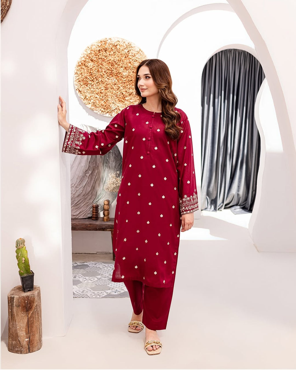 YASHMINE EMB 2Pc - Desi Rang