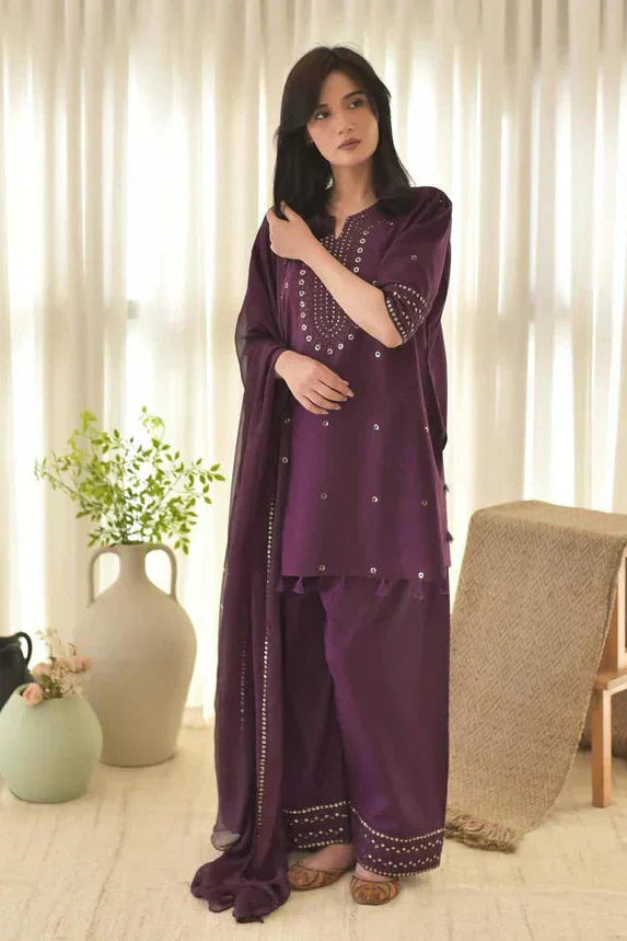 EID SPCIAL PURPLE AURA LAWN 3PC - Desi Rang