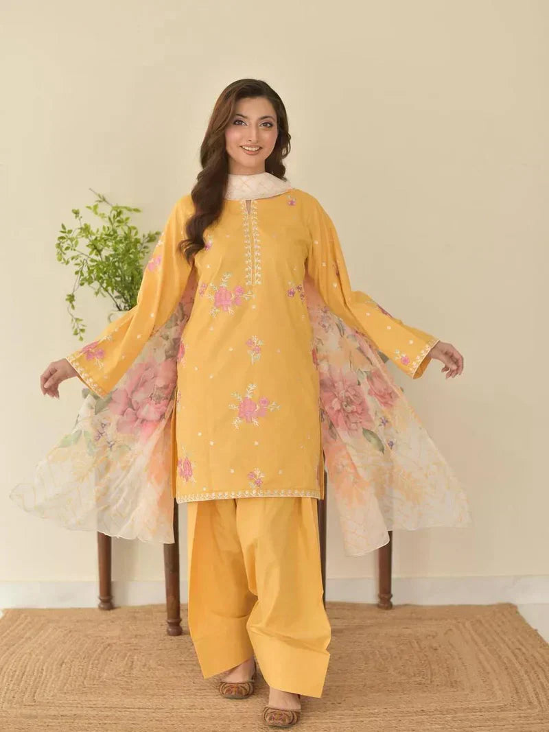 SUNAINA 3PC ( FARSHI SHALWAR ) - Desi Rang
