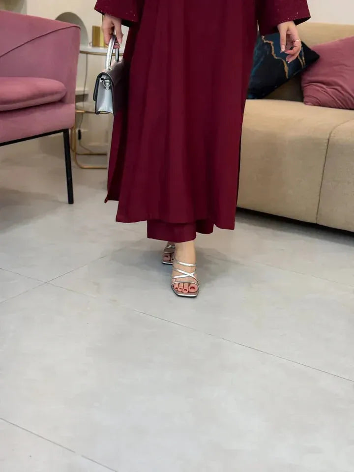 ANGEL MEHROON SET - Desi Rang
