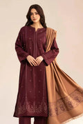 Sorma Emb Shawl 3pc - Desi Rang