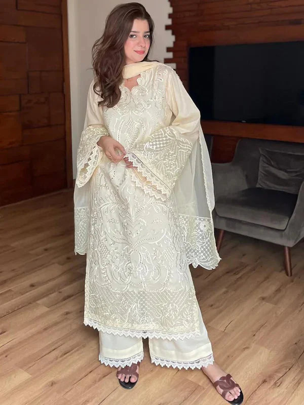 RABEEL EMB 3PC - Desi Rang