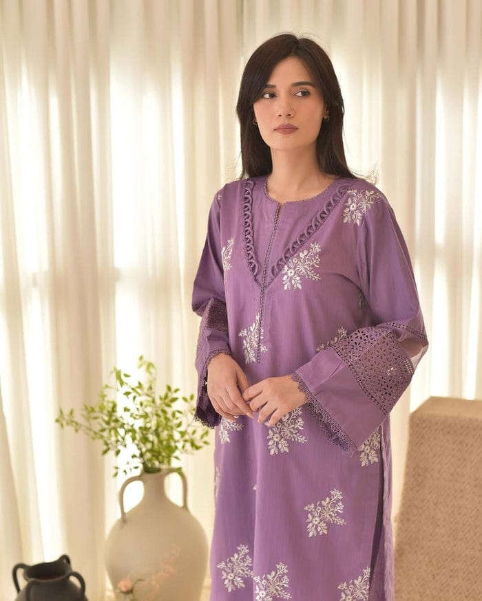 HORIYA PURPLE LAWN 3PC - Desi Rang