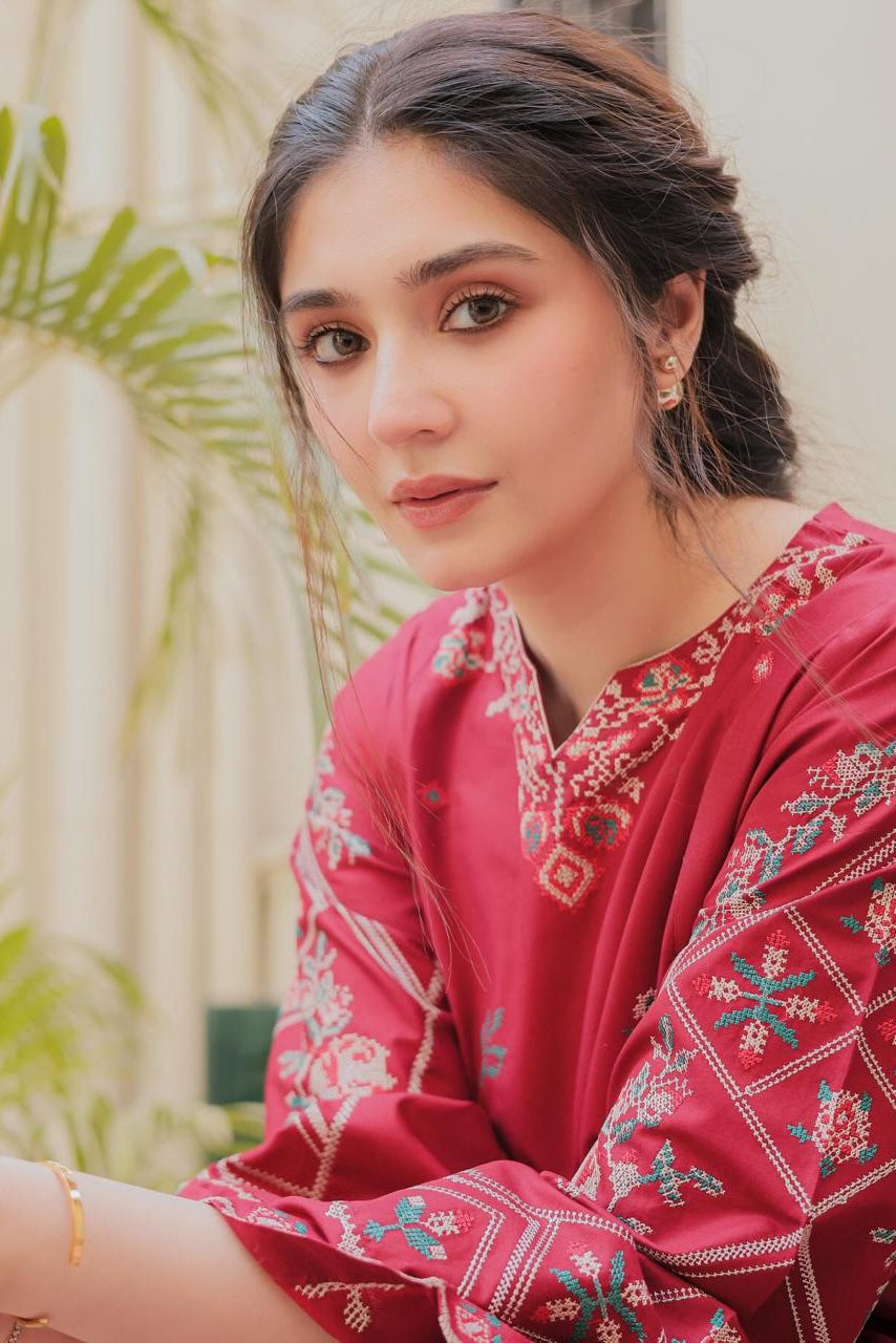 NISHA EMB CORD SETS ( FARSHI SHALWAR) - Desi Rang