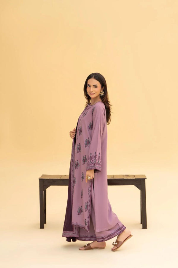 ZARAQ SHAWL 3PC - Desi Rang
